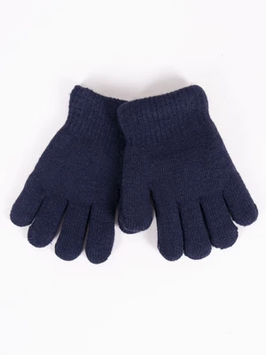 Yoclub Kids's Boys' Five-Finger Double-Layer Gloves RED-0104C-AA50-003 Navy Blue