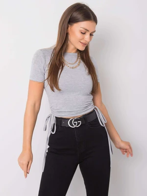 Women's cotton T-shirt in gray color