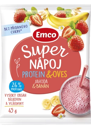 Super nápoj protein & oves - jahoda s banánem