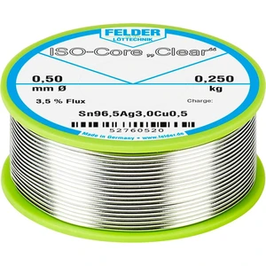 Felder Löttechnik ISO-Core "Clear" SAC305 spájkovací cín cievka Sn96,5Ag3Cu0,5 0.250 kg 0.5 mm