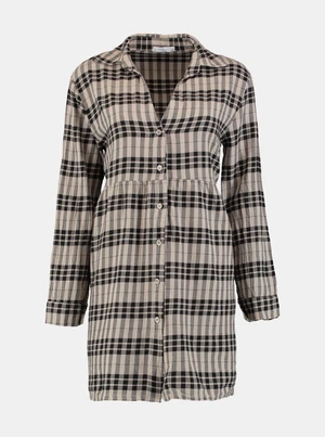 Haily's Beige Plaid Shirt Dress Hailys