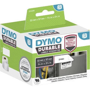 DYMO 2112289 etikety v roli 57 x 32 mm polypropylénová fólia biela 800 ks permanentné univerzálne etikety, adresná nálep