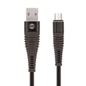 Datový kabel Forever micro USB 1m 2A shark textilní, černá