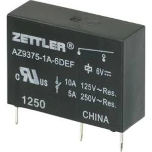 Miniaturní výkonové relé 10 A Zettler Electronics AZ9375-1A-9DEF, 10 A , 30 V/DC/277 V/AC