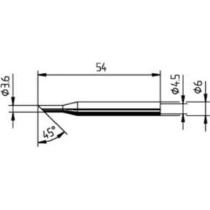 Zkosený pájecí hrot Ersa 0162LD/SB 0162LD, Velikost hrotů 3.60 mm, 1 ks