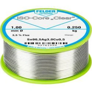 Pájecí cín Felder Löttechnik ISO-Core "Clear" SAC305, cívka, 0.250 kg, 1 mm