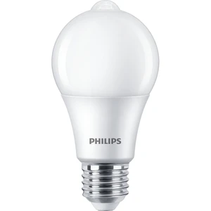 LED žárovka E27 Philips A60 8W (60W) teplá bílá (2700K) s pohybovým čidlem