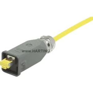 Propojka RJ45 Harting 09 45 115 1560, IP65 / 67, zástrčka rovná, Push-Pull, černá