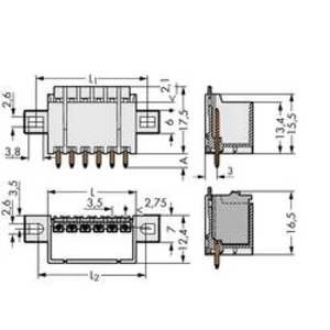 Konektor do DPS WAGO 2091-1404/005-000, 28.00 mm, pólů 4, rozteč 3.50 mm, 200 ks