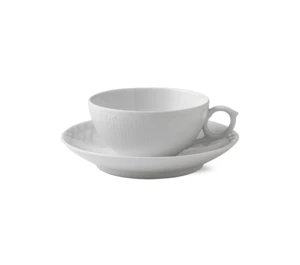 Šálek & podšálek White Fluted Half Lace, 20 cl - Royal Copenhagen