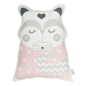 Ružový detský vankúšik s prímesou bavlny Mike & Co. NEW YORK Pillow Toy Smart Cat, 23 x 33 cm