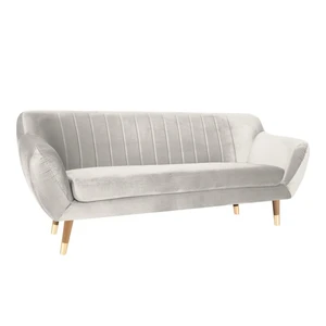 Krémovobiela zamatová pohovka Mazzini Sofas Benito, 188 cm