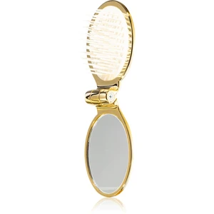 Janeke Gold Line Golden Folding Hair-Brush with Mirror hrebeň na vlasy so zrkadielkom 9,5 x 5,5 x 3,5 cm 1 ks