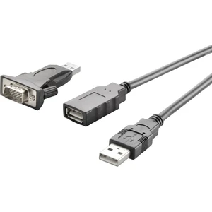 USB sériový kábel RENKFORCE 1x USB 2.0 zástrčka ⇔ 1x D-SUB zástrčka 9pol. 1 m