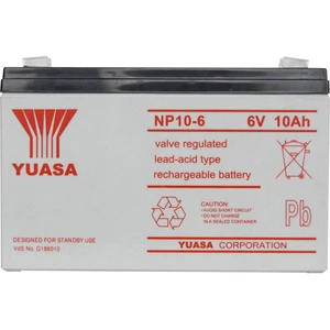 Yuasa NP10-6 NP10/6 olovený akumulátor 6 V 10 Ah olovený so skleneným rúnom (š x v x h) 151 x 97.5 x 50 mm plochý konekt