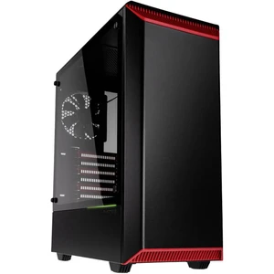 Phanteks Eclipse P300 midi tower PC skrinka čierna, červená 1 predinštalovaný ventilátor, bočné okno