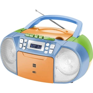 Dual DAB-P 210 Boombox rádio s kazetovým prehrávačom DAB+, FM CD, kazeta, AUX   farebná