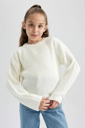 DEFACTO Girl Regular Fit Crew Neck Pullover