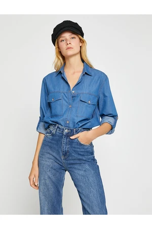 Koton Denim Shirt with Pockets Relax Fit