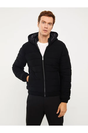 LC Waikiki Men's Slim Fit Hooded Knitwear Coat