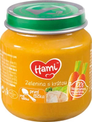 HAMI Príkrm mäsovo-zeleninový Zelenina s morčacím mäsom 125g,HAMI Príkrm mäsovo-zeleninový Zelenina s morčacím mäsom 125g