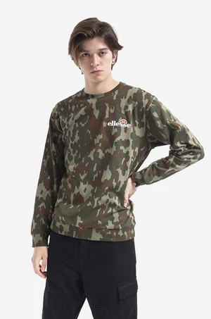 Mikina Ellesse pánská, zelená barva, vzorovaná, SHK12432-KHAKI