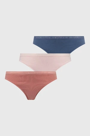 Tanga Tommy Hilfiger 3-pack růžová barva, UW0UW04890