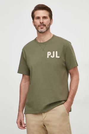 Bavlněné tričko Pepe Jeans COLDEN zelená barva, s aplikací, PM509216