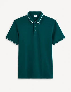 Dark Green Men's Basic Polo T-Shirt Celio Geden