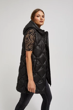 Quilted vest with hood