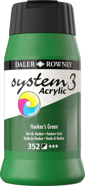 Daler Rowney System3 Vopsea acrilică Hooker's Green 500 ml 1 buc