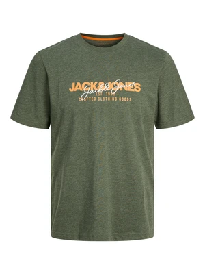 Jack&Jones Pánské triko JJALVIS Standard Fit 12256803 Kombu Green M