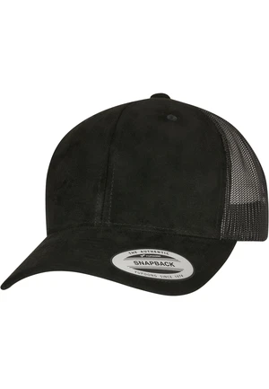 Suede Leather Trucker Cap Black