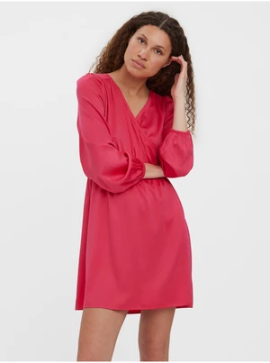 Dark pink short dress VERO MODA Kleo - Women