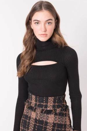 Black ribbed turtleneck sweater BSL