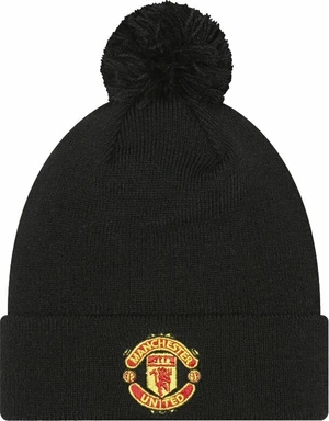 Manchester United FC Kids Wordmark Bobble Beanie Black Child Czapka