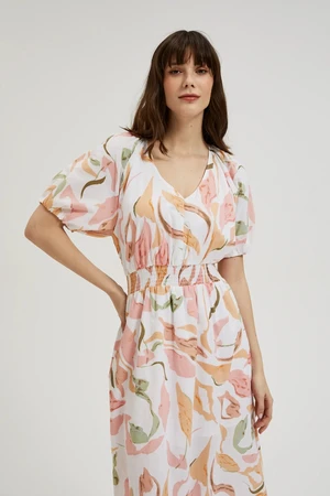 Women's floral dress MOODO - white