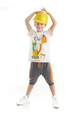 Denokids Dino At Work Boys T-shirt Capri Shorts Set