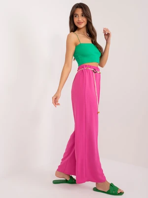 Fuchsia trousers made of straight fabric