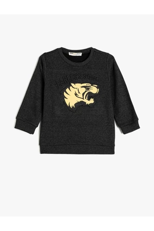 Koton Sweatshirt Long Sleeve Tiger Print