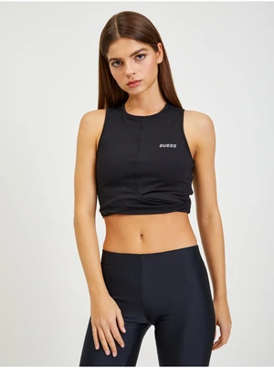 Čierny dámsky športový crop top Guess Coline