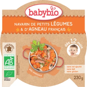 BABYBIO Menu dušená zelenina s jehněčím masem 230 g