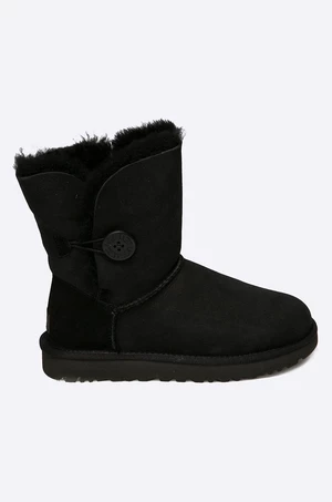 Sněhule UGG Bailey Button II dámské, černá barva, na plochém podpatku, zateplené, 1016226.BLK