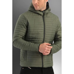 D1fference Men's Khaki Inner Lined Water And Windproof Hooded Winter Coat