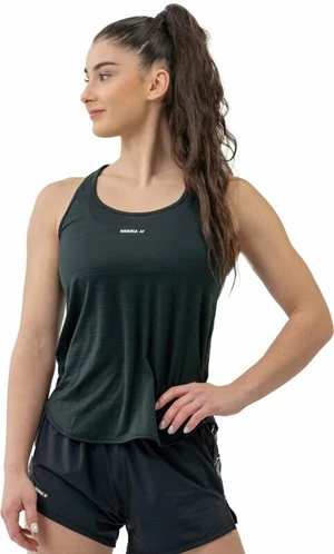 Nebbia FIT Activewear Tank Top “Airy” with Reflective Logo Black XS Fitness T-Shirt