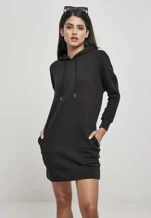 Women's Organic Oversized Terry Hooded Dress Black