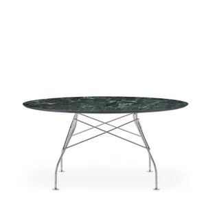 Glossy Marble finish kulatý 130 cm černá černá mramor Kartell