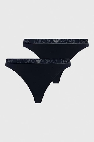 Tangá Emporio Armani Underwear 2-pak tmavomodrá farba