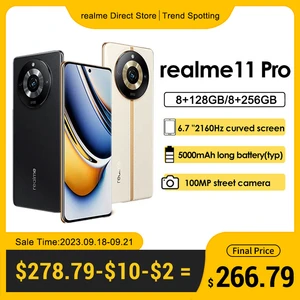 Realme 11 Pro 5G Smartphones NFC Dimensity 7050 Octa-core 6.7" 120Hz OLED Curved Vision Display 100MP OIS ProLight Camera 67W