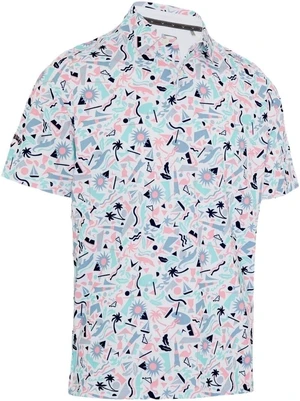 Callaway Florida Abstract Geo Mens Alb luminos XL Tricou polo